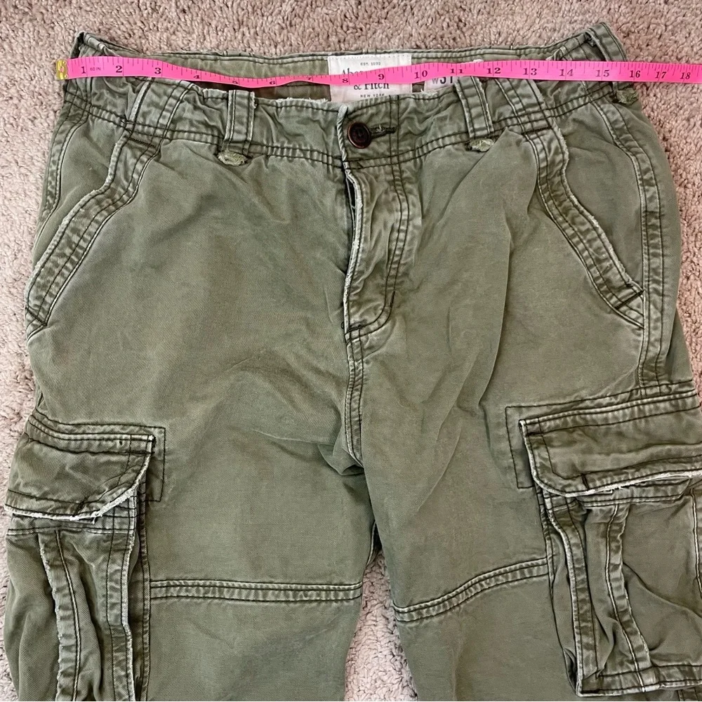 Abercrombie & Fitch Men’s Y2K Army Green Cotton Utility Cargo Pants Size 31X30